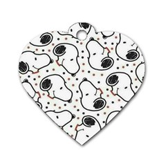 Dog Pattern Dog Tag Heart (one Side) by Wegoenart