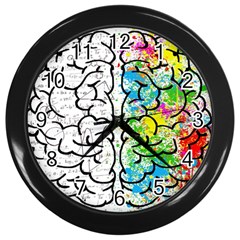 Brain Mind Psychology Idea Drawing Wall Clock (black) by Wegoenart