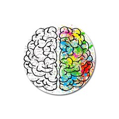 Brain Mind Psychology Idea Drawing Magnet 3  (round) by Wegoenart