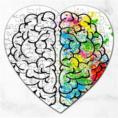 Brain Mind Psychology Idea Drawing Jigsaw Puzzle (heart) by Wegoenart