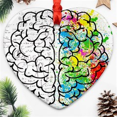 Brain Mind Psychology Idea Drawing Heart Ornament (two Sides) by Wegoenart