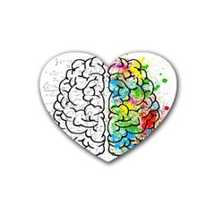 Brain Mind Psychology Idea Drawing Rubber Coaster (heart)  by Wegoenart