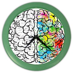 Brain Mind Psychology Idea Drawing Color Wall Clock by Wegoenart