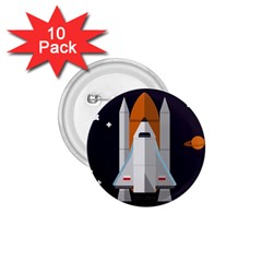 Rocket Space Universe Spaceship 1 75  Buttons (10 Pack) by Wegoenart