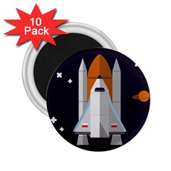 Rocket Space Universe Spaceship 2 25  Magnets (10 Pack)  by Wegoenart