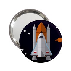 Rocket Space Universe Spaceship 2 25  Handbag Mirrors by Wegoenart