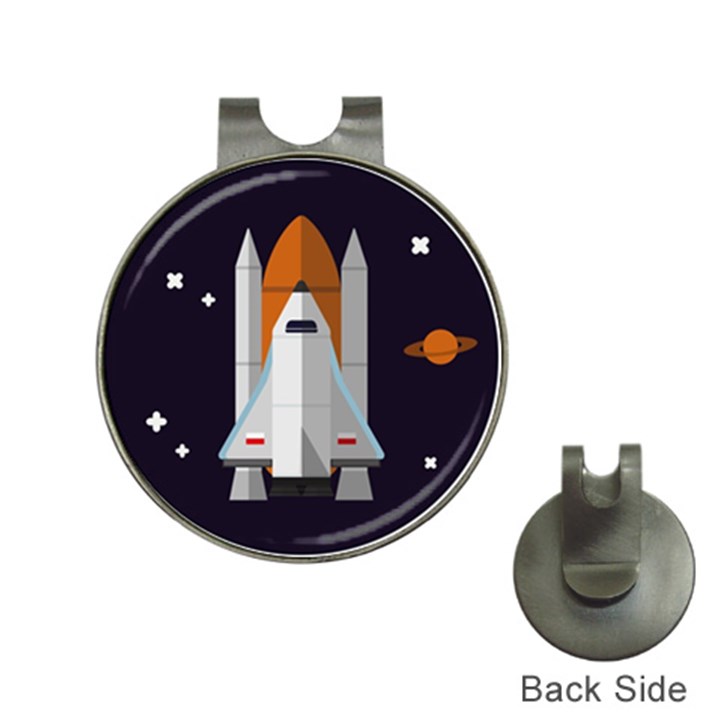 Rocket Space Universe Spaceship Hat Clips with Golf Markers