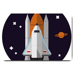 Rocket Space Universe Spaceship Large Doormat  by Wegoenart