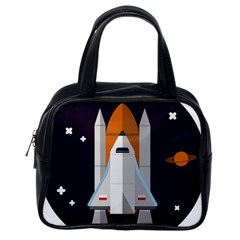 Rocket Space Universe Spaceship Classic Handbag (one Side) by Wegoenart