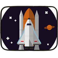 Rocket Space Universe Spaceship Double Sided Fleece Blanket (mini)  by Wegoenart