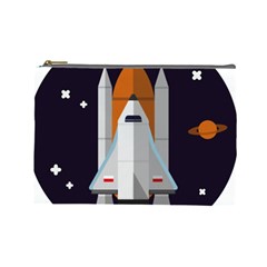 Rocket Space Universe Spaceship Cosmetic Bag (large) by Wegoenart