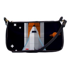 Rocket Space Universe Spaceship Shoulder Clutch Bag by Wegoenart