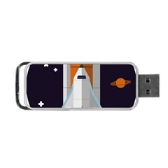 Rocket Space Universe Spaceship Portable Usb Flash (two Sides) by Wegoenart