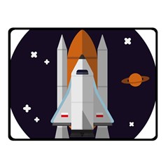 Rocket Space Universe Spaceship Double Sided Fleece Blanket (small)  by Wegoenart