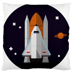 Rocket Space Universe Spaceship Standard Flano Cushion Case (two Sides) by Wegoenart