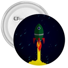 Rocket Halftone Astrology Astronaut 3  Buttons by Wegoenart