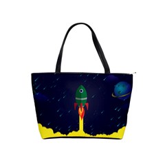 Rocket Halftone Astrology Astronaut Classic Shoulder Handbag by Wegoenart