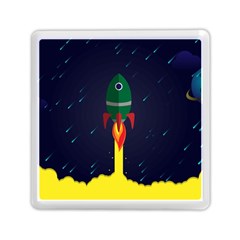 Rocket Halftone Astrology Astronaut Memory Card Reader (square) by Wegoenart