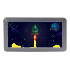 Rocket Halftone Astrology Astronaut Memory Card Reader (mini) by Wegoenart