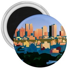 City Buildings Urban Dawn 3  Magnets by Wegoenart