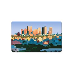 City Buildings Urban Dawn Magnet (name Card) by Wegoenart