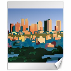 City Buildings Urban Dawn Canvas 11  X 14  by Wegoenart