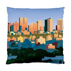 City Buildings Urban Dawn Standard Cushion Case (two Sides) by Wegoenart