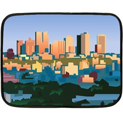 City Buildings Urban Dawn Double Sided Fleece Blanket (mini)  by Wegoenart