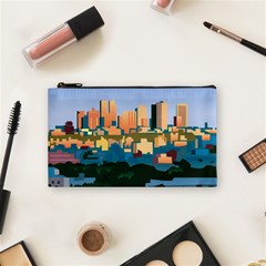 City Buildings Urban Dawn Cosmetic Bag (small) by Wegoenart