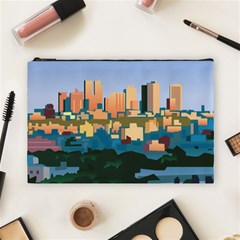 City Buildings Urban Dawn Cosmetic Bag (large) by Wegoenart