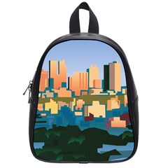 City Buildings Urban Dawn School Bag (small) by Wegoenart