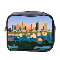 City Buildings Urban Dawn Mini Toiletries Bag (two Sides) by Wegoenart