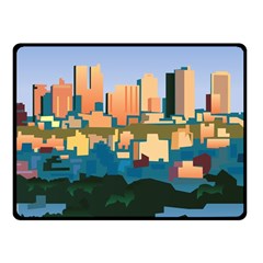 City Buildings Urban Dawn Fleece Blanket (small) by Wegoenart