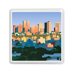 City Buildings Urban Dawn Memory Card Reader (square) by Wegoenart