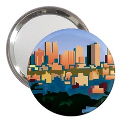 City Buildings Urban Dawn 3  Handbag Mirrors by Wegoenart