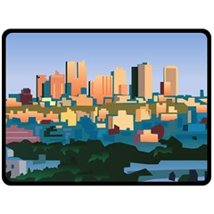 City Buildings Urban Dawn Double Sided Fleece Blanket (large)  by Wegoenart