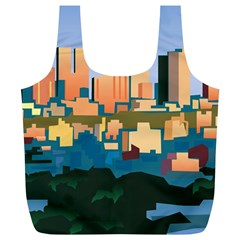 City Buildings Urban Dawn Full Print Recycle Bag (xl) by Wegoenart