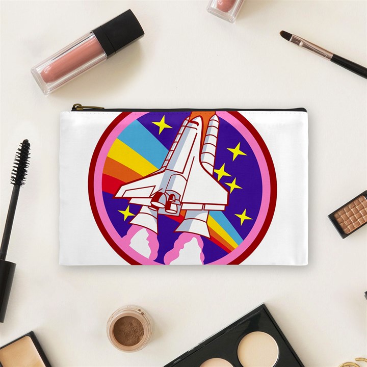 Pink Rainbow Rocket Cosmetic Bag (Medium)