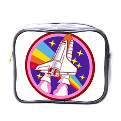 Pink Rainbow Rocket Mini Toiletries Bag (one Side) by Wegoenart