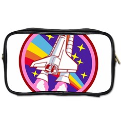 Pink Rainbow Rocket Toiletries Bag (one Side) by Wegoenart