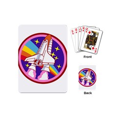 Pink Rainbow Rocket Playing Cards Single Design (mini) by Wegoenart