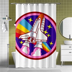 Pink Rainbow Rocket Shower Curtain 48  X 72  (small)  by Wegoenart