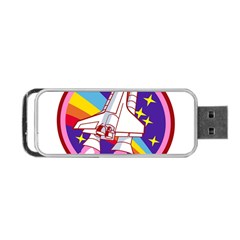 Pink Rainbow Rocket Portable Usb Flash (two Sides) by Wegoenart