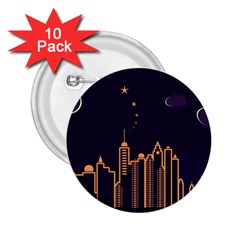 Skyscraper Town Urban Towers 2 25  Buttons (10 Pack)  by Wegoenart