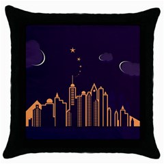 Skyscraper Town Urban Towers Throw Pillow Case (black) by Wegoenart