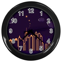 Skyscraper Town Urban Towers Wall Clock (black) by Wegoenart