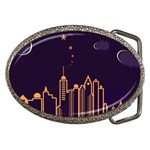 Skyscraper Town Urban Towers Belt Buckles Front