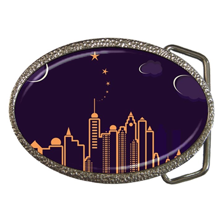 Skyscraper Town Urban Towers Belt Buckles