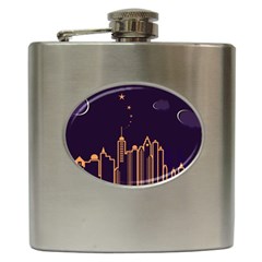 Skyscraper Town Urban Towers Hip Flask (6 Oz) by Wegoenart