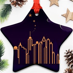 Skyscraper Town Urban Towers Star Ornament (two Sides) by Wegoenart